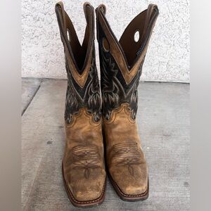 Laredo Tan and Brown Leather Boots 9.5EW